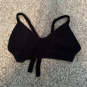 Women’s black tie up crop top. Size medium. Brand is wild fable.